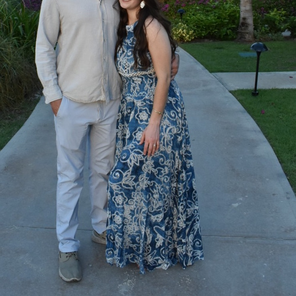 Navy Paisley Maxi Dress